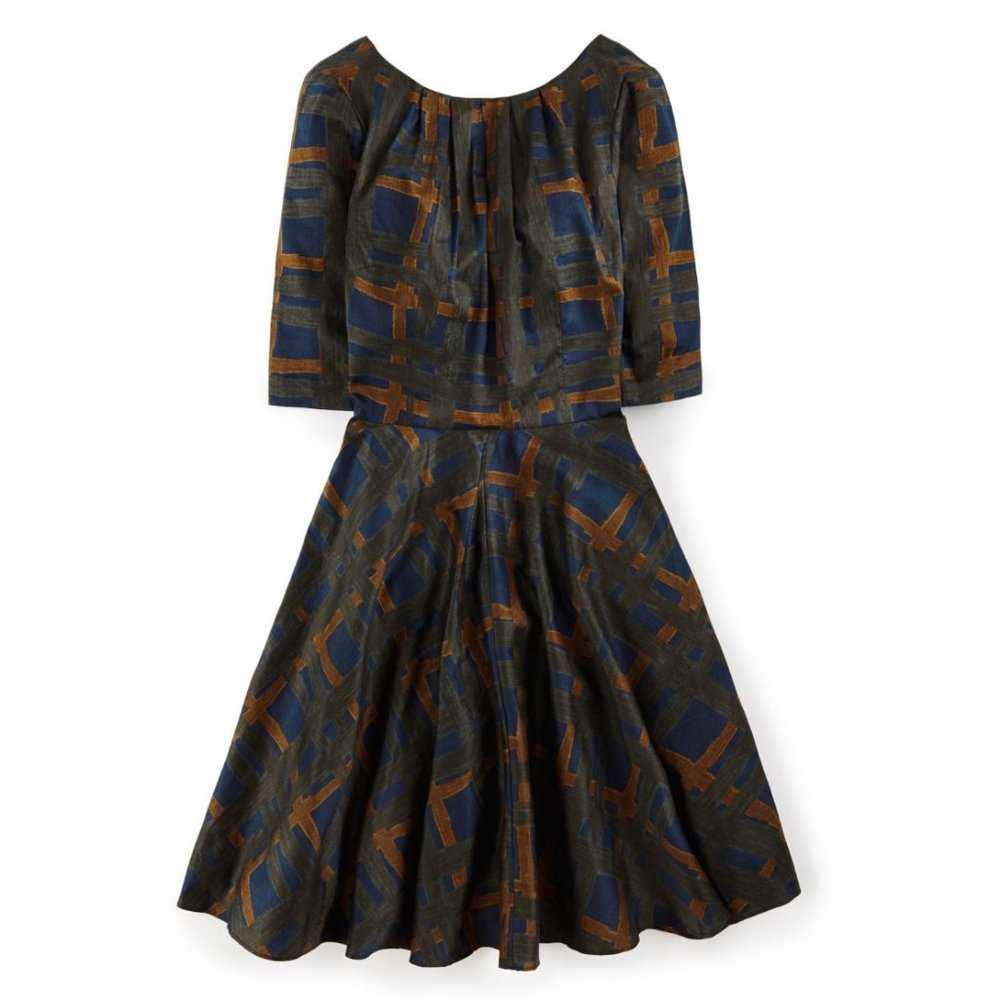 Boden Amy Navy Check Dress sz 10R